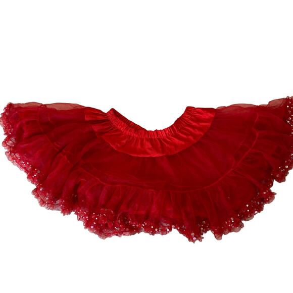 Red Tutu with Sequin Accents One Size Fits All - Picture 1 of 4